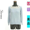 フェルゥ Feroux ニット レディース 冬 長袖 水色/ライトブルー M レーススクエアネックニット 【中古】【古着】【セール】