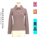プロポーションボディ ドレッシング PROPORTION BODY DRESSING ニット レディース 秋 長袖 パープル M パール付き付け襟リブニット 【中古】【古着】【セール】