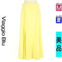 【6/24値下げ】【中古】【古着】 ビアッジョブルー Viaggio Blu ロングスカート マキシスカート 微光沢ロングフレアスカート 夏物 春夏 イエロー