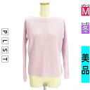 \週末限定★20%OFFクーポンで1760円/プラステ PLST ニット レディース 冬 長袖 ピンク M ボートネックワッフルニット 【中古】【古着】【セール...
