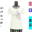 【9/17値下げ】【中古】【古着】 ストラ Stola. Tシャツ トップス イラストプリントTシャツ 夏物 春夏 ホワイト
