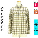 【中古】【古着】 クロコダイル Crocodile カジュアルシャツ シャツ チェック柄フランネルシャツ 秋物 秋冬 春秋 アイボリー