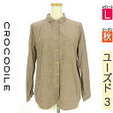 \24H限定★10%OFFクーポンで2079円/ クロコダイル Crocodile カジュアルシャツ レディース 秋 長袖 ブラウン L コーデュロイシャツ 【...