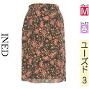 \スーパーSALE限定★全品20%OFFクーポン/ イネド INED スカート レディース 春 ブラック M 花柄×ペイズリー柄シフォンスカート 【中古】【古着】【セール】ポイント10倍