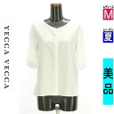 \24H限定★10%OFFクーポンで1683円/ イェッカヴェッカ YECCA VECCA ブラウス レディース 夏 半袖 ホワイト M フラワー刺繍レース袖ブ...