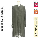 ヒロココシノ HIROKO KOSHINO ワンピース チュニック レディース 秋 長袖 ブラック M ロングシアーブラウス 【中古】【古着】【セール】