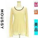 マウジー MOUSSY Tシャツ レディース 秋 長袖 アイボリー M 前後着フロッキープリントシアートップス 【中古】【古着】【セール】