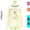 アンティカ antiqua Tシャツ レディース 秋 長袖 アイボリー M プリントロンT 【中古】【古着】【セール】