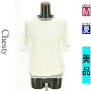 チェスティ Chesty カットソー プルオーバー レディース 夏 半袖 ホワイト M Tシャツ付きドット柄チュールレイヤードカットソー 【中古】【古着】【セー...