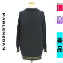 \決算★22%OFFクーポンで20420円/ マーレンダム MARLENE DAM ニット レディース 冬 長袖 紺色/ネイビー L ラメラインモックネックニット 【中古】【古着】【セール】