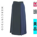 \SS週末限定★25%OFFクーポン/ マーキュリーデュオ MERCURYDUO パンツ レディース オールシーズン 紺色/ネイビー M シフォンプリーツ切替フレアパンツ 【中古】【古着】【セール】ポイント10倍