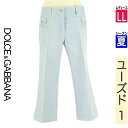 ドルチェ&ガッバーナ DOLCE&GABBANA デニムパンツ レディース 夏 水色/ライトブルー LL クロップド丈デニムパンツ 【中古】【古着】【新着】