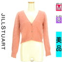 \期間限定!10%OFFクーポンで6435円/ ジルスチュアート JILLSTUART カーディガン ボレロ レディース 冬 ピンク M アンゴラニットショートカーディガン 【中古】【古着】【新着】お買い物マラソン全品P5倍