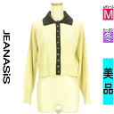 【中古】【古着】 ジーナシス JEANASiS カーディガン ボレロ カーディガン バイカラーショートニットカーディガン 冬物 冬 秋冬 アイボリー