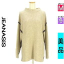 【中古】【古着】 ジーナシス JEANASiS ニット トップス バイカラーボトルネックリブニット 冬物 冬 秋冬 ベージュ