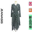 【中古】【古着】 ジーナシス JEANASiS ワンピース チュニック ワンピース ベルト付き花柄ロングシャツワンピース 秋物 秋冬 春秋 ブラック