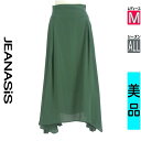 【中古】【古着】 ジーナシス JEANASiS ロングスカート マキシスカート スカート イレギュラーヘムロングフレアスカート オールシーズン グリーン