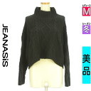 \期間限定!10%OFFクーポンで4455円/ ジーナシス JEANASiS ニット レディース 冬 長袖 ブラック M モックネックケーブル編みニットトップス 【中古】【古着】【新着】お買い物マラソン全品P5倍