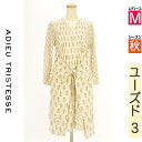 【9/17値下げ】【中古】【古着】 アデュートリステス ADIEU TRISTESSE ワンピース チュニック ワンピース 花柄膝丈コットンワンピース 秋物 秋冬 春秋 アイボリー