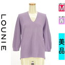 \決算★22%OFFクーポンで5148円/ ルーニィ LOUNIE ニット レディース 春 長袖 パープル M Vネック9分袖ドルマンニットトップス 【中古】【古着】【セール】