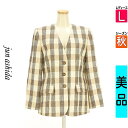 \24H限定★10%OFFクーポンで38016円/ ジュン アシダ JUN ASHIDA ジャケット レディース 秋 アイボリー L 綿麻ノーカラージャケッ...