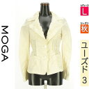 \24H限定★10%OFFクーポンで5445円/ モガ MOGA ジャケット レディース 秋 アイボリー L ギャザーフリルジャケット 【中古】【古着】【新...