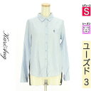 【中古】【古着】 カリアング KariAng ブラウス シャツ 背中シフォン切替シャツ 春物 春秋 春夏 水色/ライトブルー