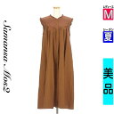 【9/17値下げ】【8/29値下げ】【中古】【古着】 サマンサモスモス Samansa Mos2 ワンピース チュニックレース切替ボリュームロングワンピース 夏物 春夏 ブラウン