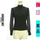 【8/29値下げ】【中古】【古着】 ヒロコビス HIROKO BIS ニット トップス シフォン切替モックネックリブニットトップス 春物 春秋 春夏 ブラック