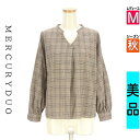 【8/29値下げ】【中古】【古着】 マーキュリーデュオ MERCURYDUO カットソー プルオーバーチェック柄カットソー 秋物 秋冬 春秋 ブラウン