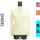 【9/17値下げ】【8/29値下げ】【中古】【古着】 スナイデル Snidel アンサンブル トップス ショート丈ニットベスト付きアンサンブルリブニット 秋物 秋冬 春秋 アイボリー