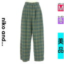 \SS週末限定★25%OFFクーポン/ ニコ アンド niko and... パンツ レディース 冬 グリーン M ハイウエストワイドテーパードパンツ 【中古】【古着】【セール】ポイント10倍