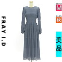 【9/17値下げ】【8/29値下げ】【中古】【古着】 フレイアイディー FRAY I.D ワンピース チュニック ワンピース チェック柄シアーロングワンピース 秋物 秋冬 春秋 紺色/ネイビー