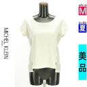 【9/17値下げ】【8/29値下げ】【中古】【古着】 ミッシェルクラン MICHEL KLEIN カットソー プルオーバー トップス サイド切替Tシャツ 夏物 春夏 ホワイト