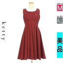 【9/17値下げ】【中古】【古着】 ケティ ketty ワンピース チュニック ワンピース ダマスク柄ノースリワンピース オールシーズン レッド