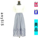 【9/17値下げ】【中古】【古着】 エニィスィス anySiS ワンピース チュニック ワンピース 異素材切替ロングワンピース 夏物 春夏 水色/ライトブルー