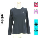 【中古】【古着】 アディダス adidas カットソー プルオーバー トップス ブランドロゴプリント入りロングスリーブトップス 春物 春秋 春夏 紺色/ネイビー