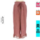 \SS週末限定★25%OFFクーポン/ アクシーズファム axes femme パンツ レディース 秋 レッド M アンクル丈裾レース楊柳パンツ 【中古】【古着】【新着】ポイント10倍