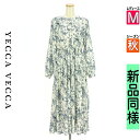 \スーパーSALE限定★全品20%OFFクーポン/ イェッカヴェッカ YECCA VECCA ワンピース チュニック レディース 秋 長袖 ブルー M 花柄プリーツシフォンワンピース 【中古】【古着】【新着】ポイント10倍