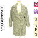 【9/17値下げ】【中古】【古着】 ストロベリーフィールズ STRAWBERRY-FIELDS コート アウター シャギーウールコート 冬物 冬 秋冬 グレー