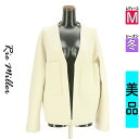 \SS週末限定★25%OFFクーポン/ リエミラー Rie Miller ブルゾン スタジャン レディース 冬 アイボリー M オーバーサイズノーカラージャケット 【中古】【古着】【新着】ポイント10倍