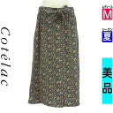 \スーパーSALE限定★全品20%OFFクーポン/ コテラック Cotelac ロングスカート マキシスカート レディース 夏 ブラック M 総柄ミモレ丈フレアスカート 【中古】【古着】【新着】ポイント10倍
