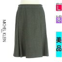 【9/17値下げ】【中古】【古着】 ミッシェルクラン MICHEL KLEIN スカート スカート 膝丈タックフレアスカート 冬物 冬 秋冬 グレー