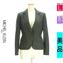 【9/17値下げ】【中古】【古着】 ミッシェルクラン MICHEL KLEIN ジャケット アウター ワンボタンウールテーラージャケット 冬物 冬 秋冬 グレー