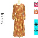 【中古】【古着】 ケティ ketty ワンピース チュニック ワンピース チェック柄×花ブーケ柄 シャツワンピース 秋物 秋冬 春秋 レッド