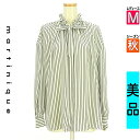 【10/23 値下げ】【中古】【古着】 マルティニーク martinique カットソー プルオーバー ストライプボウタイブラウス 秋物 秋冬 春秋 ブラック