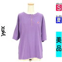 【中古】【古着】 エックスガール X-girl Tシャツ トップス ハーフジップ半そでTシャツ。 夏物 春夏 パープル