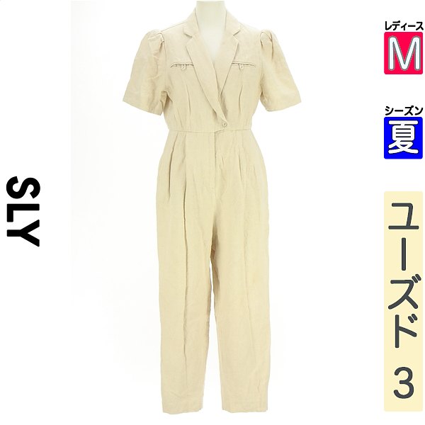 ＼赤字覚悟★28H限定30%OFFクーポン／ スライ SLY コンビネゾン オールインワン レディース 夏 半袖 ベージュ M 【中古】【古着】【セール】