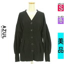 【中古】【古着】 アズールバイマウジー AZUL BY MOUSSY カーディガン ボレロ カーディガン ボリューム袖タックカーディガン 冬物 冬 秋冬 ブラック