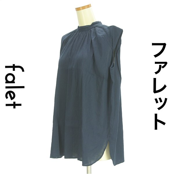 ＼お買い物マラソンP2倍／ ミラオーウェン Mila Owen カットソー プルオーバー レディース 夏 ノースリーブ 紺色/ネイビー S ノースリギャザーカットソー 【中古】【古着】【新着】 falet-falet-10279684 ブランド古着のファレット サンプル画像3